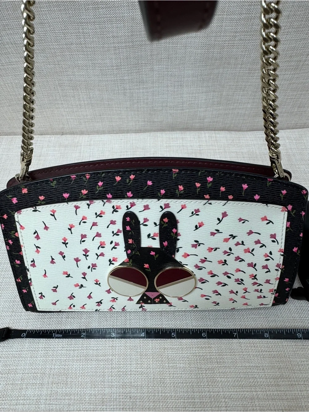 kate spade Black and White Floral Crossbody with Pink Accents